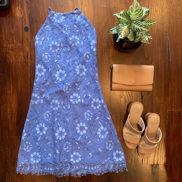 NBD Revolve Isabel Lace Mini Dress Chambray Blue - Picture 3 of 7